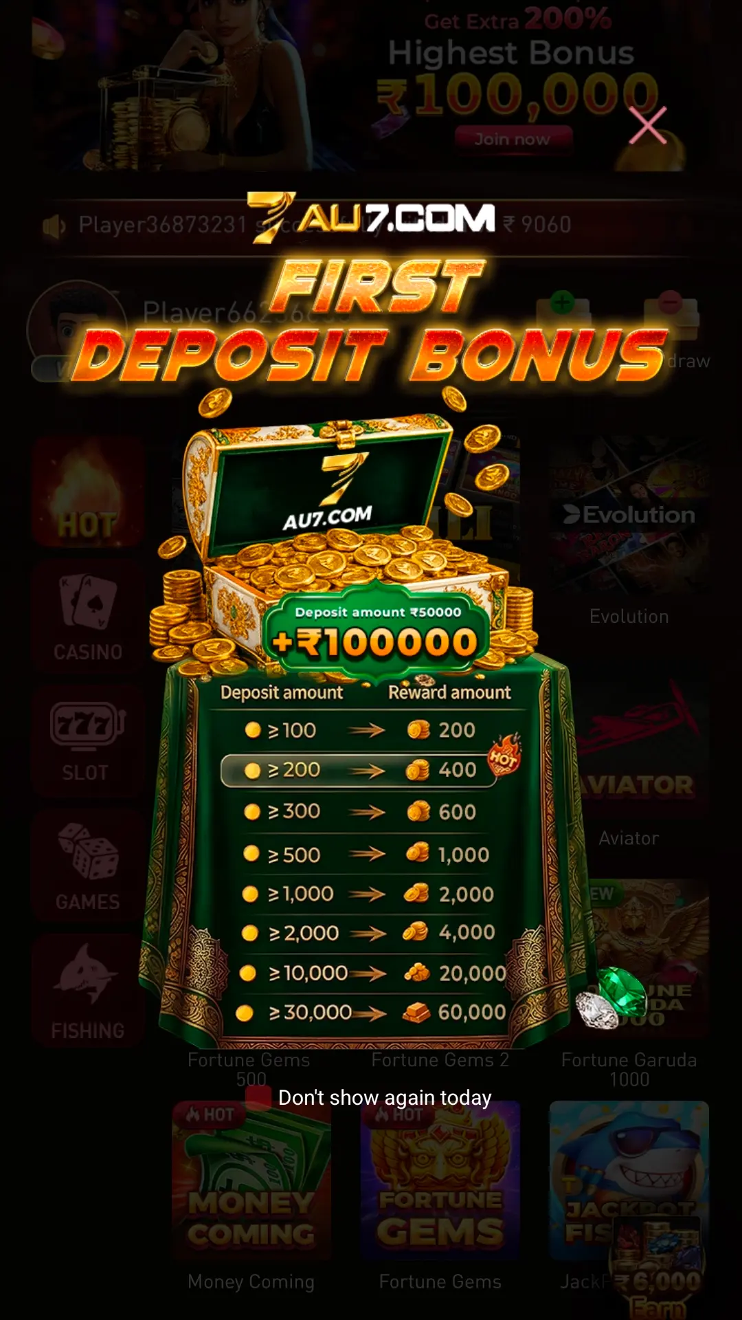 Au7 game bonuses